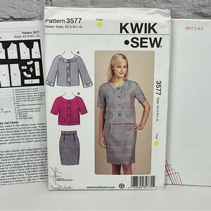 Kwik Sew 3577 Sewing Pattern Suit Jacket Skirt Women Sizes XS-XL Business Uncut